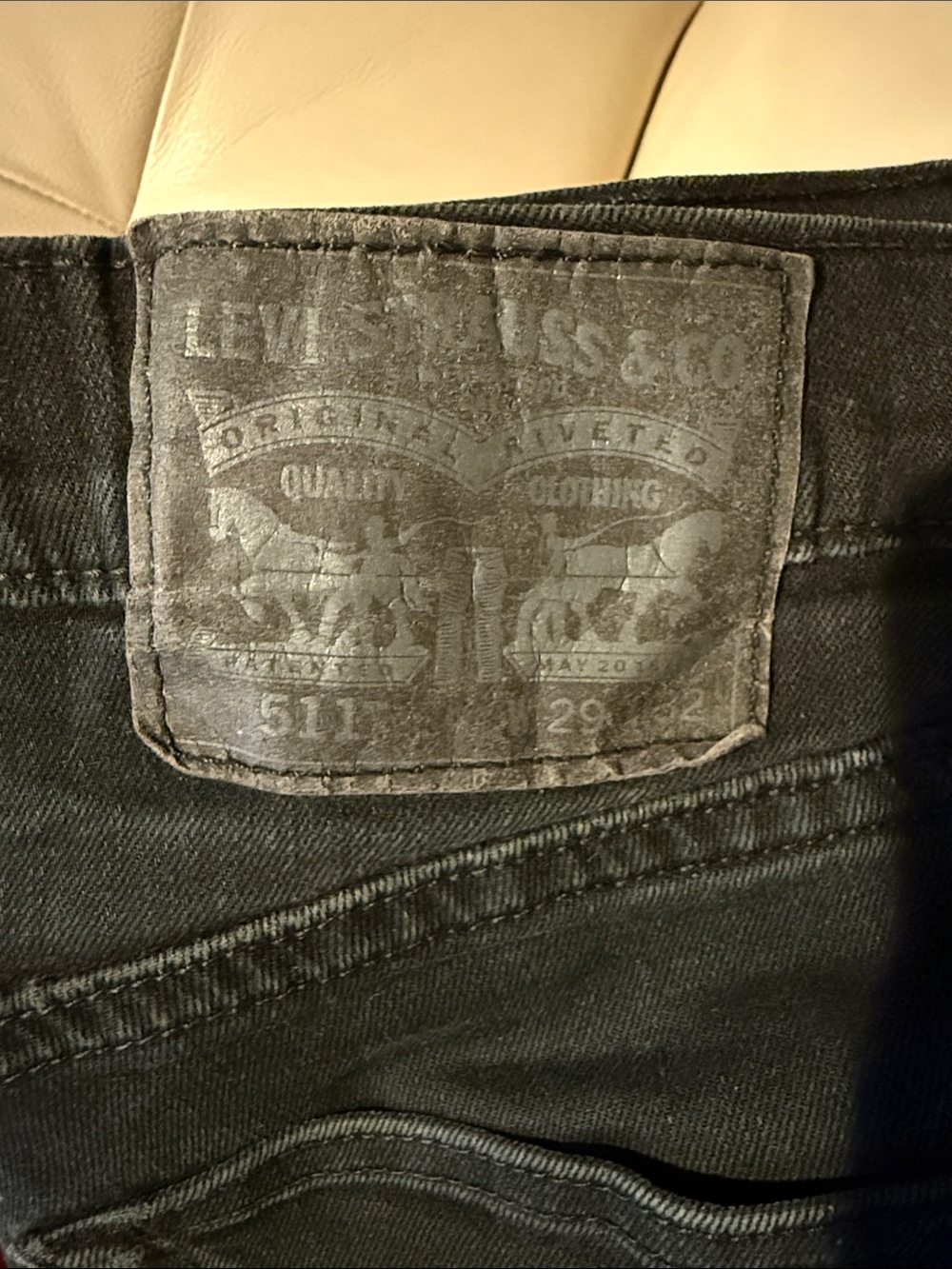 Levi's Black Slim Men’s Jeans with Signature Patch